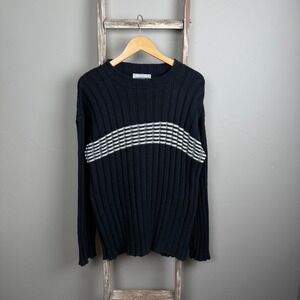 Vintage Liberty Black Striped Longsleeve Pullover Sweater XL